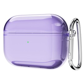 Svanove for Airpods Pro 1st Generation Case Clear (2019), Transparent Cute Airpods Pro Case Silicone Cover Accessories, Soft TPU Rubber Airpods Case for Women Girl, Light Purple