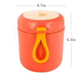 13.5oz Insulated Lunch Box Food Jar for Hot Food, Container for Hot and Cold Food, Children's Food Insulated Jar, Adults, Bento Lunch Box for Work, School, Picnic, Outdoors（Stainless steel orange red）