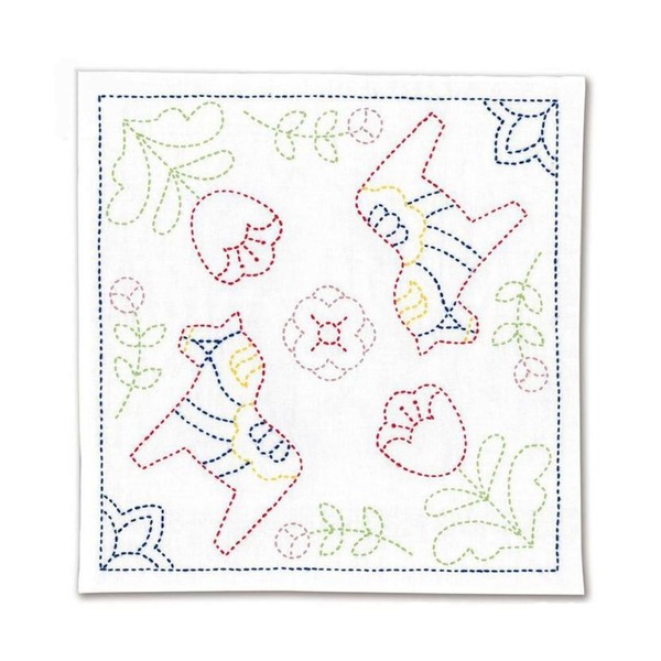 Japanese Sashiko Traditional Embroidery/Needlework/Cross Stitch Kit - Made in Japan, Pattern : Dalecarlian Horse