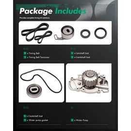 SCITOO 14510-PT0-004 14400-PT0-004 Engine Timing Belt Kit with Water Pump Compatible with 1990-1997 For Honda For Accord,1995-1997 For Honda Odyssey,1992-1996 For Honda Prelude
