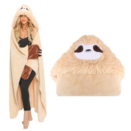 Moyel Sloth Blanket Fuzzy Soft Warm Wearable Hooded Blanket Birthday Gifts for Women Christmas Valentines Day Mothers Day Mom Gifts Sloth Gifts for Mom Friend Wife Sister Granddaughter Girlfriend