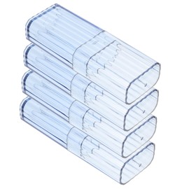 KONTONTY 4pcs Cotton Swabs Holder Storage Box Portable Organiser for Makeup Toothpicks and Small Items Keep Your Desktop Tidy and Orderly