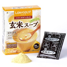 FINE JAPAN Brown Rice Soup, Potage Flavor, GABA Octa-Cosanol Formulated x 12 Bags, Brown Rice Soup