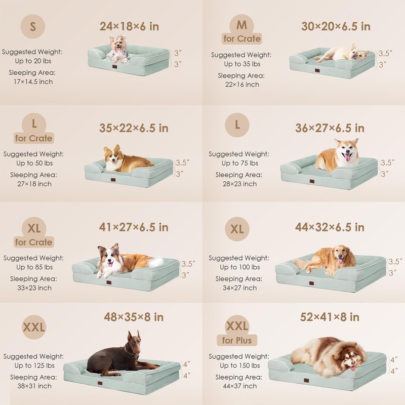 EHEYCIGA Orthopedic Dog Bed for Small Dogs, Waterproof Memory Foam