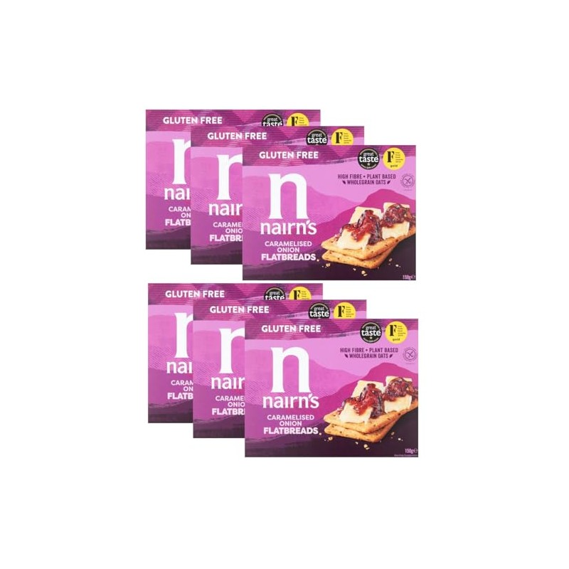 Nairn's Gluten Free Caramelised Onion Flatbreads 150g (Pack of 6)