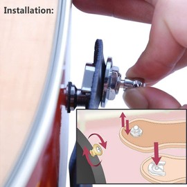 Yakamoz Guitar Strap Lock,Set of 4Pcs Quick Release Metal Guitar Strap Lock Security Strap Locking Buttons End Pins with Mounting Screws for Electric Acoustic Guitar, Bass, Ukulele - Silver