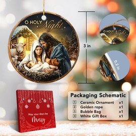 VeryHomy Nativity Ornaments For Christmas Tree | Christian Christmas Ornament 2024, Religious Gifts For Women | 2024 Christmas Ornament, Faith, Catholic Gifts For Women, Nativity Scene Christmas Decor