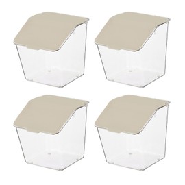 4PCS Kitchen Storage Box Wall Mount Plastic Food Container with Flip Cover Multipurpose Ginger Garlic Chili Keeper Bin
