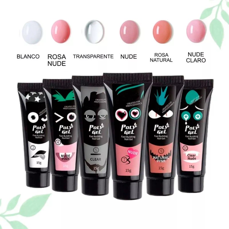 Veraly Paquete Kit Polygel 30ml + Cepillo Espatula + Slip