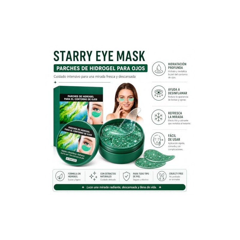 Parches Ojos Alga Marina Hidrogel Colágeno Piezas Pares Eye Patches