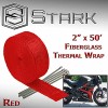 Red 2" x 50FT Exhaust Header Fiberglass Heat Wrap Tape