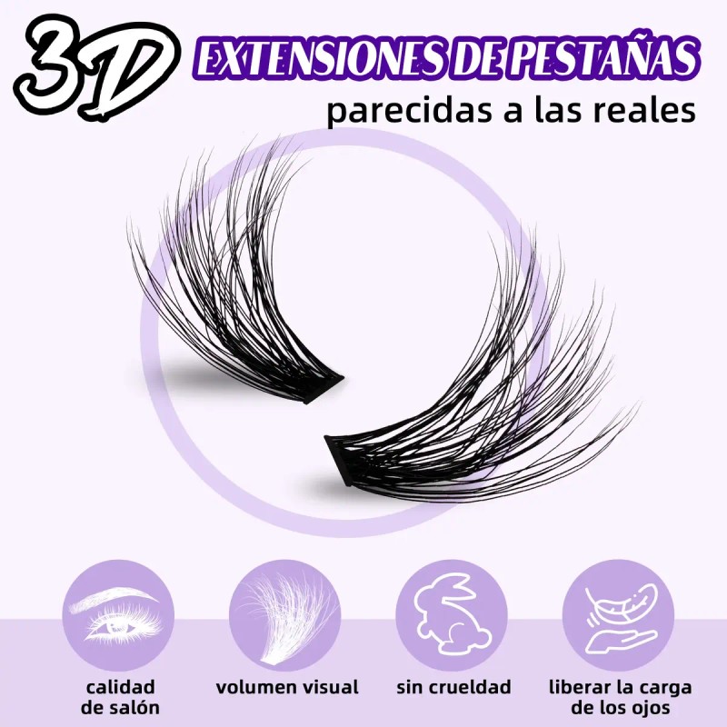 Extensiones De Pestañas Kit 3d Gruesas Individuales B&q