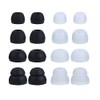 eBoot Replacement Earbuds Silicone Eartips Earpads Compatible with Skullcandy Earphones, Black and Clear, 8 Pairs