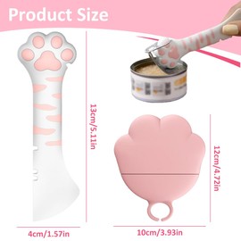 2 Stück Katzenfutterlöffel Katzennassfutterlöffel/Dosenöffner + Silikondeckel, zum Füttern von Haustieren, kleine Glasspatel, einfacher Schaber