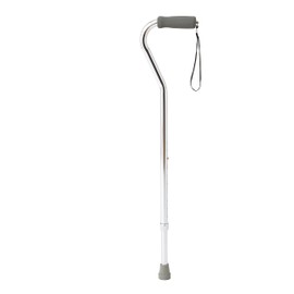 Medline Aluminum-Chrome Offset Walking Cane, Adjusts 29–38” & Supports Up to 300 Lbs. — Mobility Aid Provides Balance for Seniors & Adults