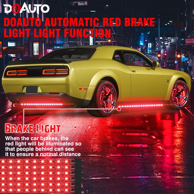 DOAUTO 6X LED Underglow Strips Light Kit Dream Chasing-White Color