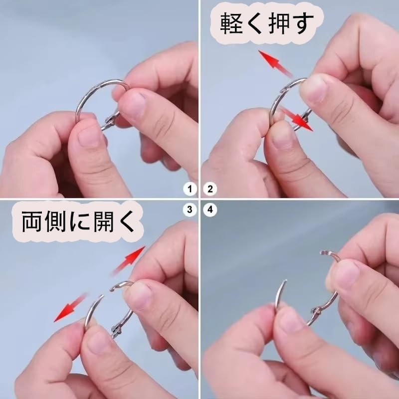 Set of 10 Stainless Steel Rings Card Ring Key Holder