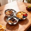 Cluster Serving Bowls 3 in 1 Silver Stainless Steel Snack