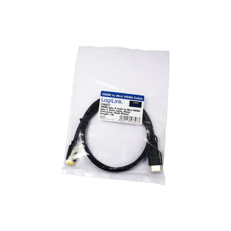 Logilink 1m HDMI to Mini HDMI Cable - Black