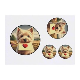 4 x 'West Highland Terrier Love Note' Temporary Tattoos - Water Resistant, Skin-Safe, Non-Toxic Transfers, Mixed Sizes (TO00084064)