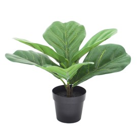 LuckyGreenery Artificial Fiddle Leaf Fig, Realistic Fake Plants with Pots for Home and Office Decoration
