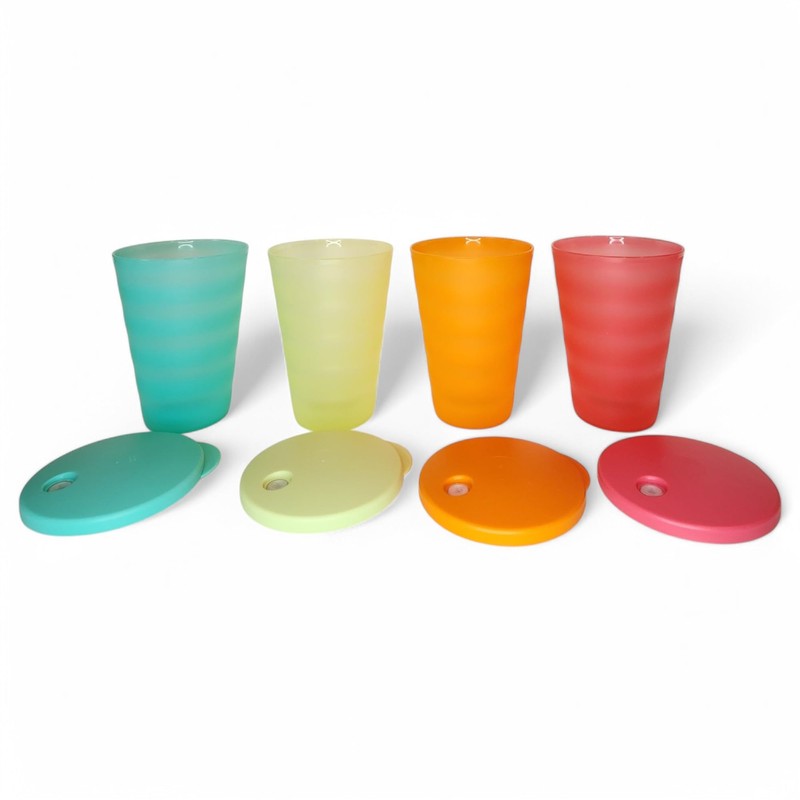 Tupperware Impressions Tumblers 16 oz Set of 4 with Dripless