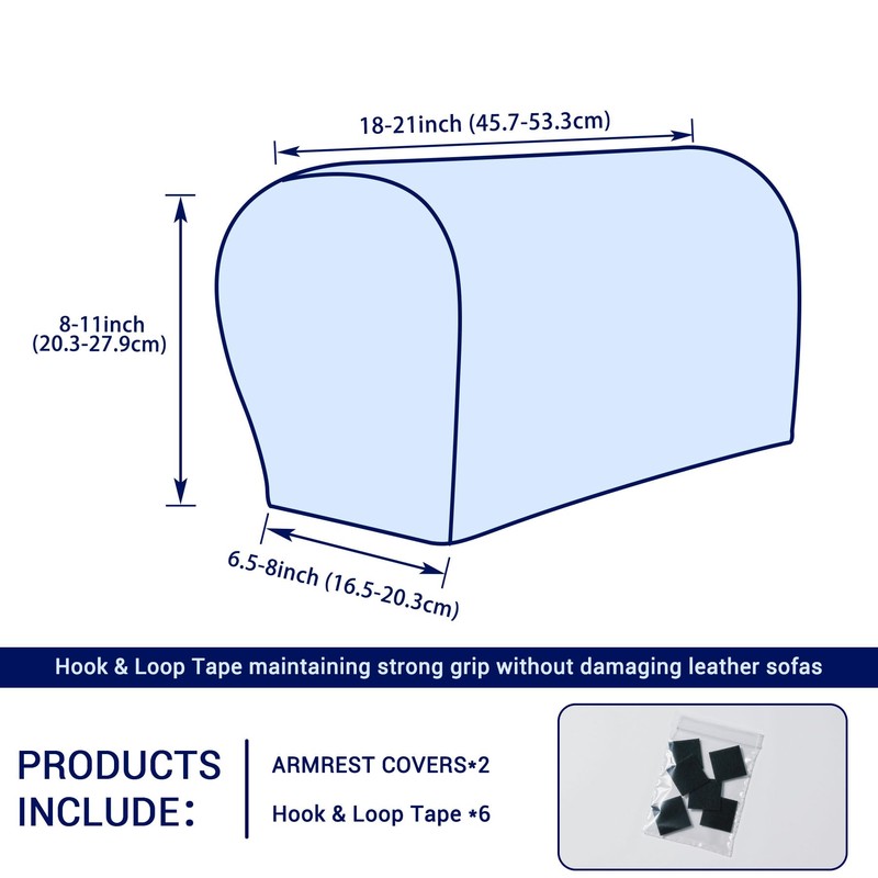 SUBRTEX Stretch Armrest Covers Anti-Slip Upgraded Spandex Arm Covers for