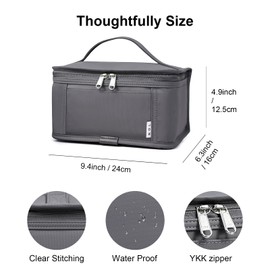 NOL Natural Organic Lifestyle Small Lunch Bag Mini Lunch Box Insulated Lunch Bag for Men/Women Leakproof Cooler Tote Bag Lightweight Nylon Waterproof Lunch Box For Work, Dark gray