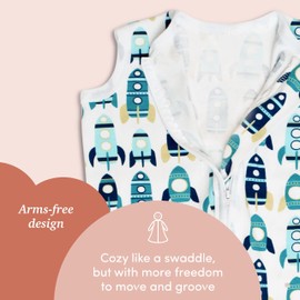 SleepingBaby Zippy Freedom Baby Wearable Blanket with Zipper Convenience - Rocket - Large (12-18 Month)