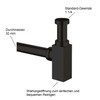 Designer Siphon Square Black Matte / Drain for Sink Drain