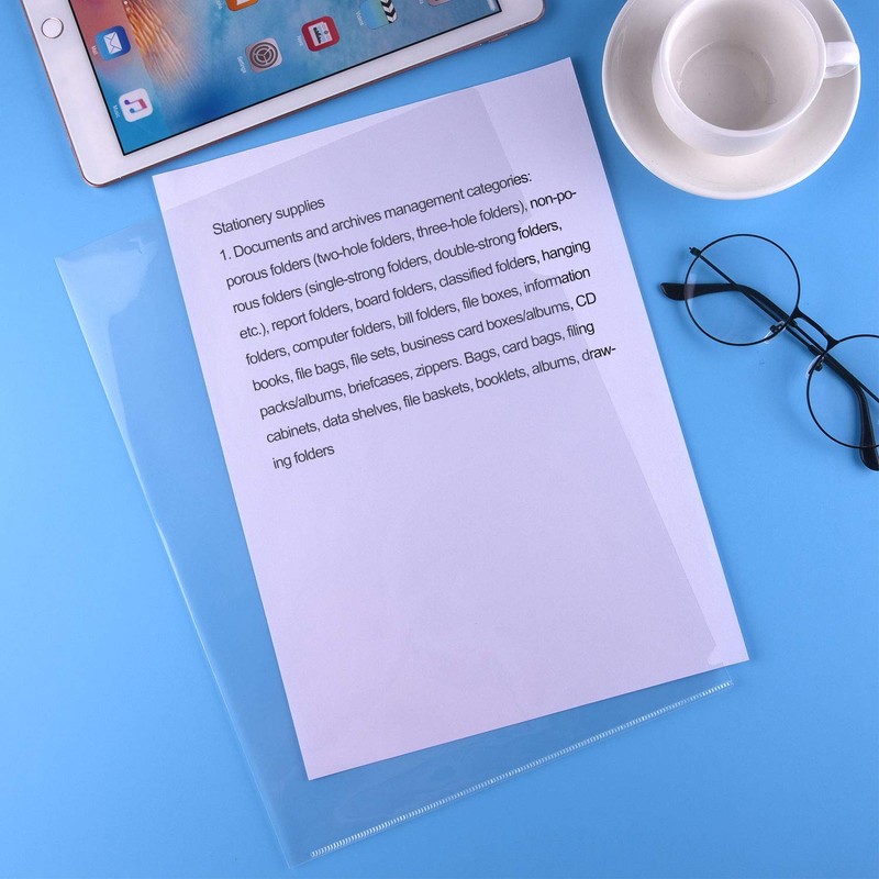 FEPITO Pack of 60 A4 Cut Flush Folders, Plastic Film