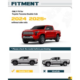 Trumgeta Roof Rack Cross Bars Fit for 2024 2025 Toyota Tacoma Double Cab Crossbars Luggage Cargo Carrier for Cargo Bike Kayak Snowboard Rooftop Accessories