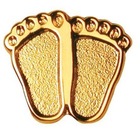 Precious Feet, Gold Raised Edge, Fetal Bookmark Jewelry, Lapel Pin