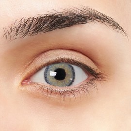 Ibiza VIP grüne und blaue Kontaktlinsen super natürliche Design mit Ring I Jahreslinsen farbig ohne Stärke (2 Linsen) + Kontaktlinsenbehälter, Pinzette und Einsetzer mit weichem Silikon