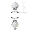 CLCTK 2 Pack Crystal Glass Dummy Door Knobs, Round Half-Dummy