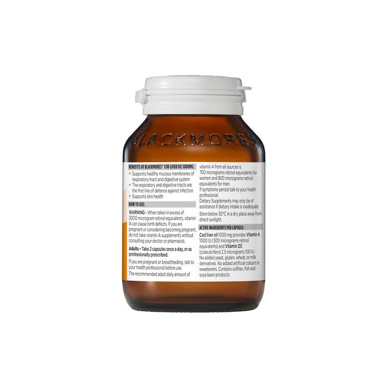 Blackmores Cod Liver Oil 1000mg 80 Capsules