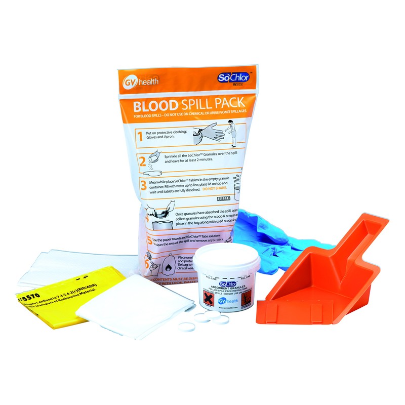 GV Health Biohazard/Bodily Fluid Multi Spill Kit contains Blood Pack