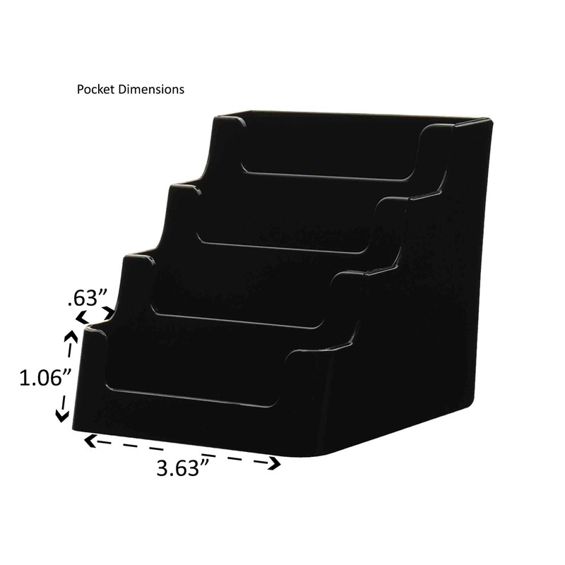 Deflecto 4 Tier 4 Pocket Landscape Business Card Holder Black