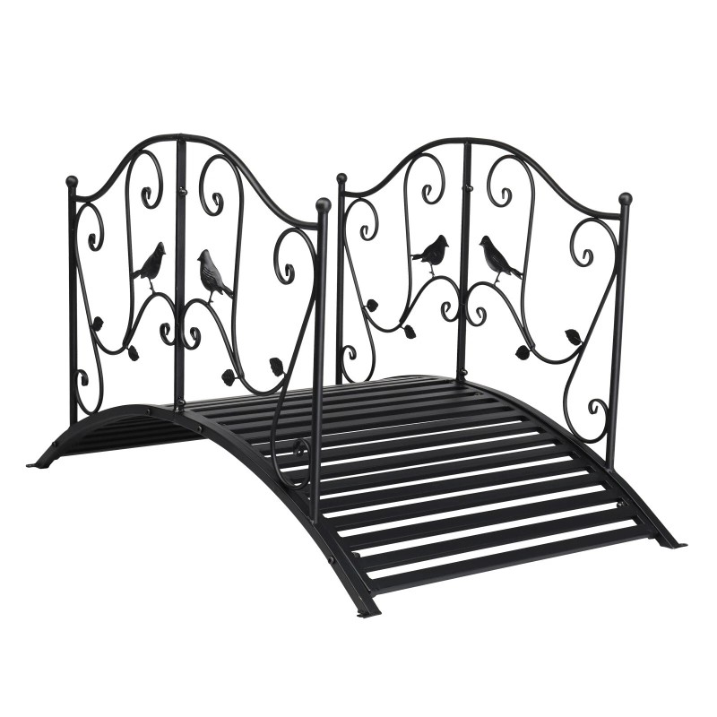 Unbranded 119*67*71cm Courtyard Bird Pattern Arched Handrail Courtyard Iron Bridge