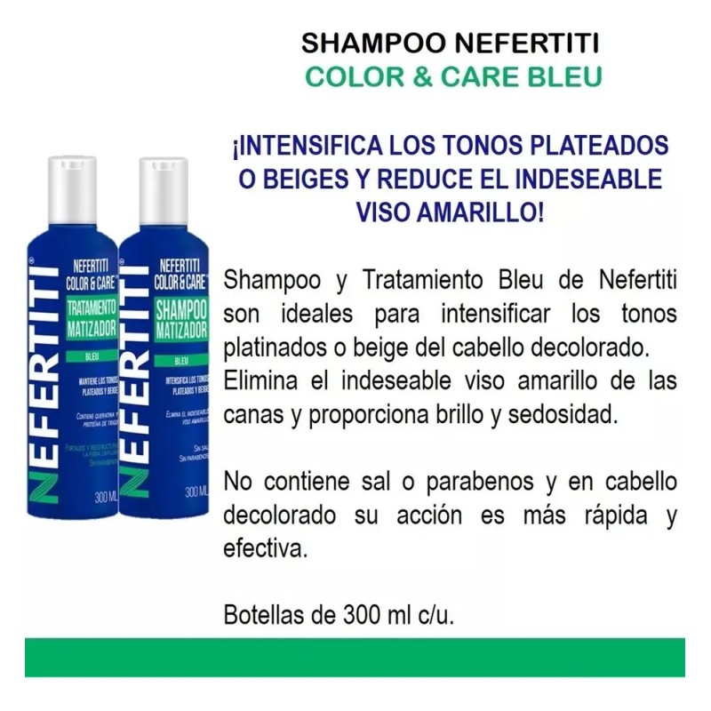 Shampoo Matizador Y Tratamiento Para Platinar Canas Mechas