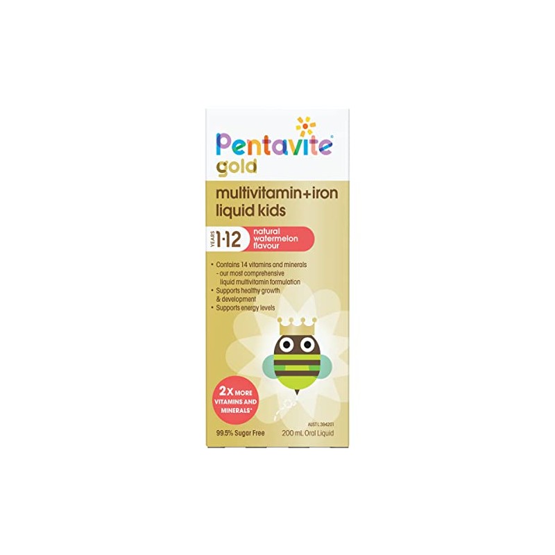 Pentavite gold Multivitamin + Iron liquid kids 200mL