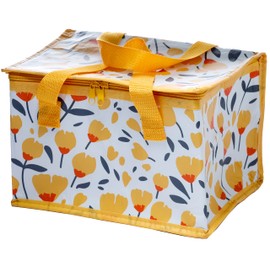 Puckator Picnic Cool Bag with Pick of The Bunch Buttercup Design Made from Recyc' Plastic Bottles - Insulated Camping Bag - Beach Accessories for Women Men Family - Picnic Box Packed Large Lunch Bag