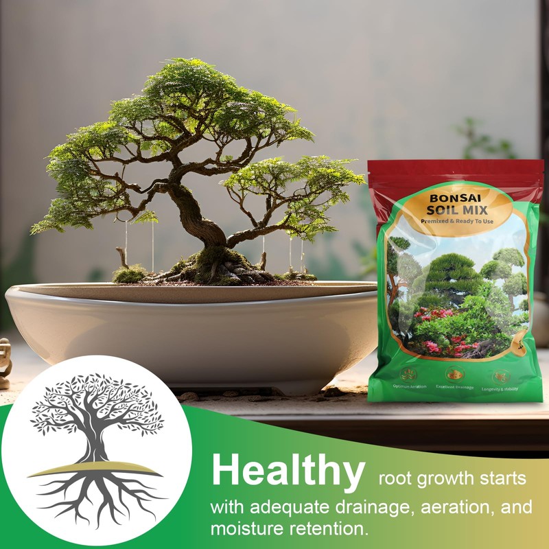 Omitgoter Bonsai Soil Mix 1qt, Potting Soil Mix Ready to