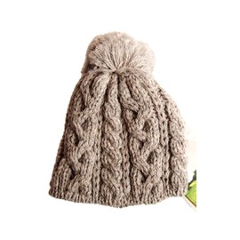 Home-use Tea Cosy for British Tea, 2-cup 600ml Size, New Natural, UK-made, 100% Wool, Cable Knit, Pot Cover that Keeps Tea Warm, Gently Wraps the Rounded Shape of the Teapot, Envele Hellook