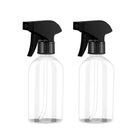 DODHEG 2 Pack Plastic Spray Bottles Clear Empty Spray Bottle for Essential Oils Cleaning Products, Plants, Pet, Hair 10 Ounce