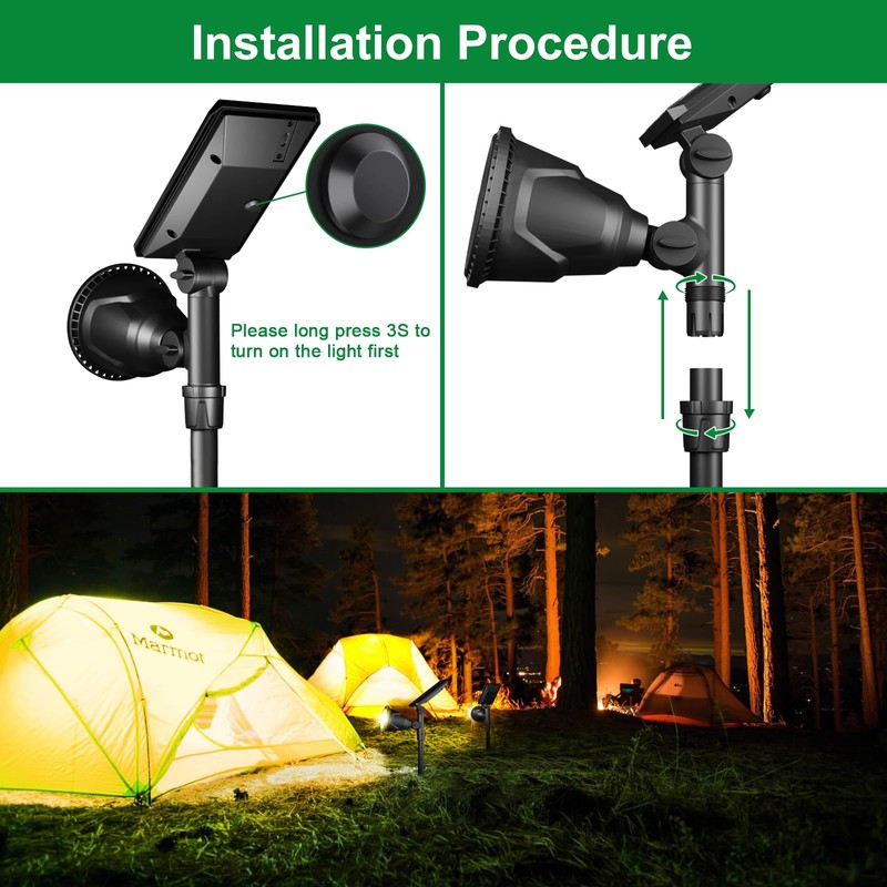JSOT 600 Lumen Bright Solar Lights Outdoor Waterproof,Solar Powered Landscape