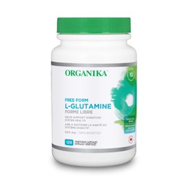 Organika L-Glutamine - Free Form 500mg- Supports Digestive System Health, Aids Muscle Cell Repair- 120vcaps