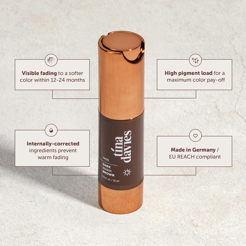 Tina Davies FADE Eyebrow Pigments, Dark Warm Brown 15ml