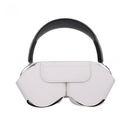 Uplift Us Marketplace Portable Carrying Travel Case Compatible with Apple AirPod Max Durable Vegan Leather (White)