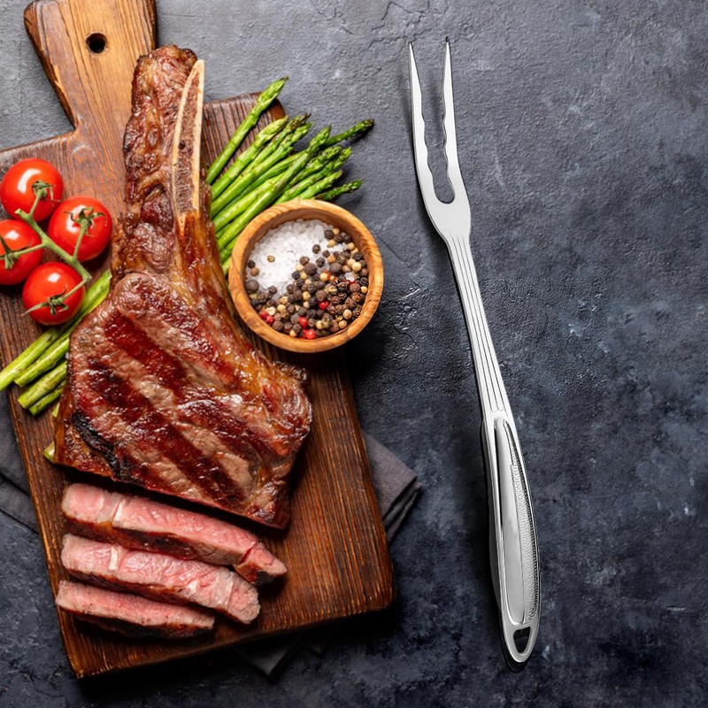ReaNea Meat Fork, Heavy Duty Stainless Steel Carving Cooking Fork,